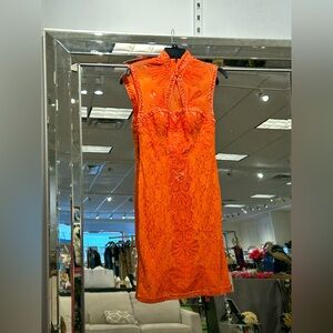 Orange Floral Sue Wong Dress
